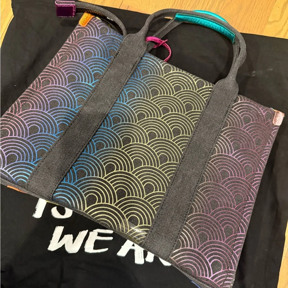 Kurt Geiger Rainbow Wave Tote with Black Accents - Picture 6 of 12
